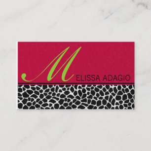 Sassy Red en Giraffe afdrukken Visitekaartje