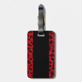Sassy Red Leopard Monogram Bagagelabel (Achterkant verticaal)