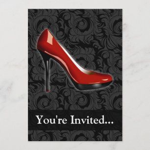 Sassy Red Shoe Invitation Kaart