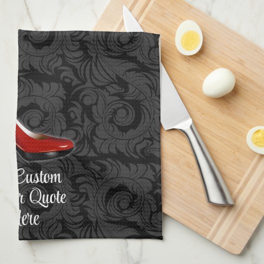 Sassy Red Shoe Theedoek (Quarter Fold)