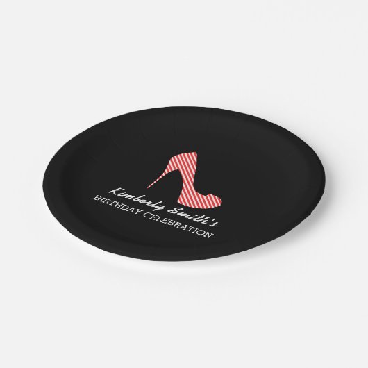 Sassy Red Stiletto High Heel Papieren Bordje (Gekanteld)