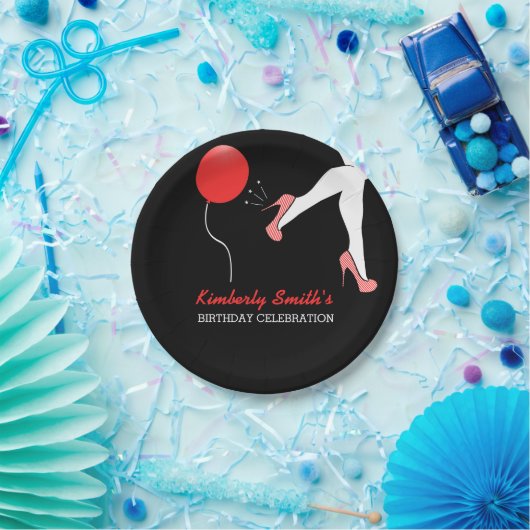 Sassy Red Stiletto Hoge Hakken Verjaardag Papieren Bordje (Feest)