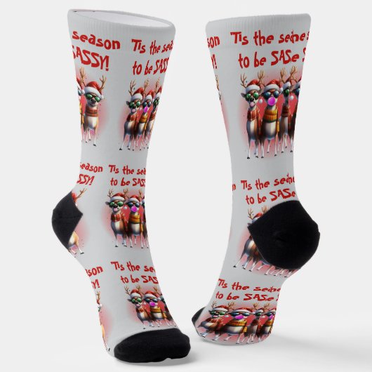 Sassy Reindeer Sokken (Gebogen)