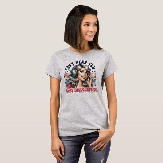 Sassy Retro Girl T-shirt - Ik kan je niet horen (Voorkant volledig)