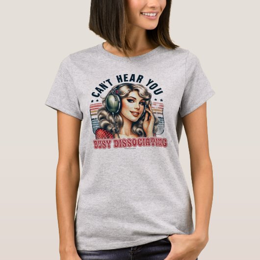 Sassy Retro Girl T-shirt - Ik kan je niet horen (Voorkant)