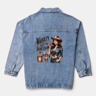Sassy Retro Girl – Whiskey doodt verveling Tri-Ble Denim Jacket