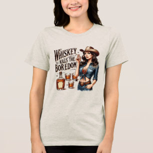 Sassy Retro Girl – Whiskey doodt verveling Tri-Ble Tri-Blend Shirt