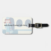 Sassy Retro Stewardess Travel Label Bagagelabel (Voorkant horizontaal)