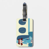 Sassy Retro Stewardess Travel Label Bagagelabel (Achterkant verticaal)