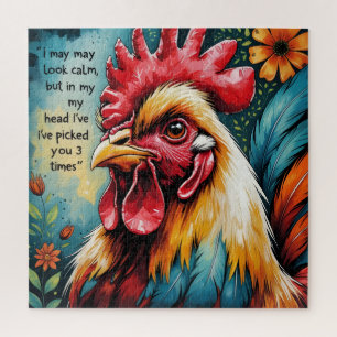 Sassy Rooster Gedachten Legpuzzel