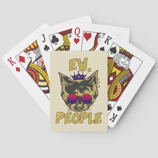 Sassy Royal Cat - "Ew. Mensen" Grappige kattenlief Pokerkaarten (Achterkant)