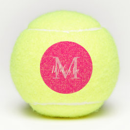Sassy roze Elegant Modern Monogram Tennisballen