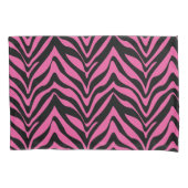 Sassy roze en Zwarte Zebra Stripes Kussensloop (Voorkant-Links)