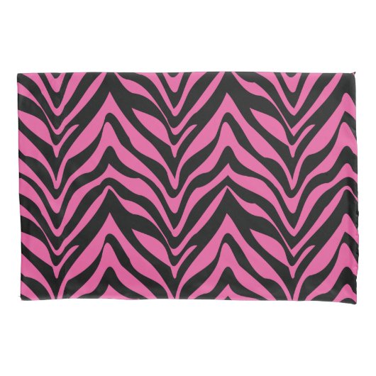 Sassy roze en Zwarte Zebra Stripes Kussensloop (Voorkant-Links)