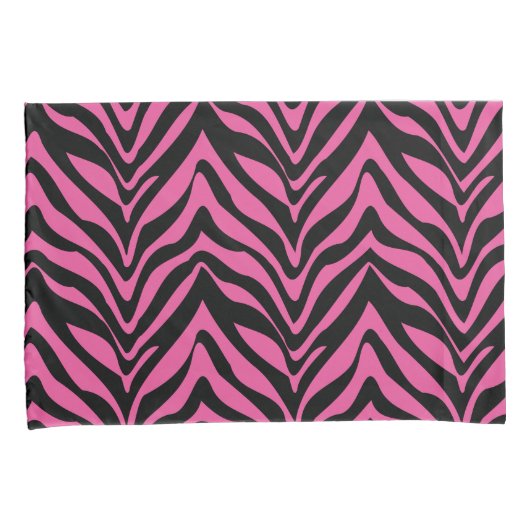Sassy roze en Zwarte Zebra Stripes Kussensloop (Voorkant-Rechts)