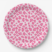 Sassy roze op roze luipaard print papieren bordje (Voorkant)