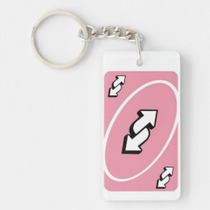 Sassy Roze UNO Omkeerkaart Sleutelhanger – Meme Li