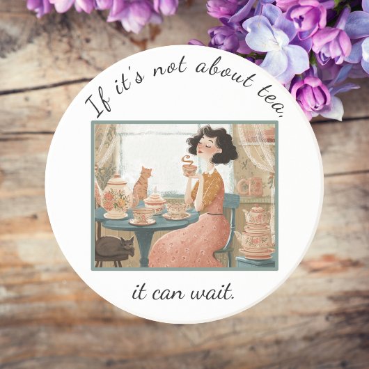 Sassy Sandstone Coaster For Tea Lovers Zandsteen Onderzetter