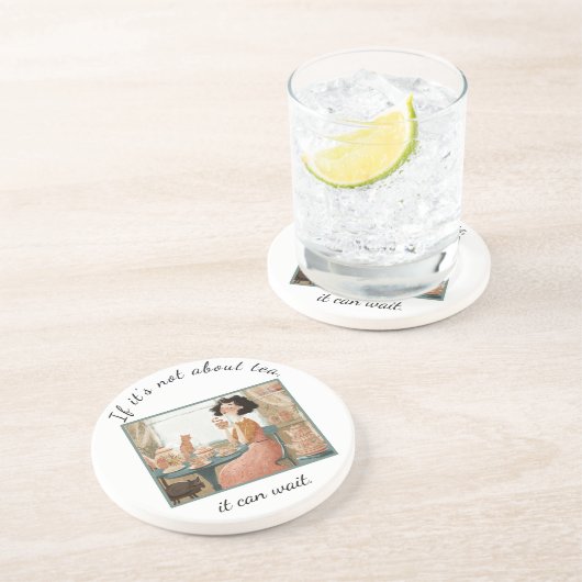 Sassy Sandstone Coaster For Tea Lovers Zandsteen Onderzetter (Zijkant)