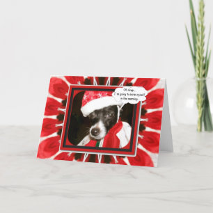 Sassy Santa Dog Feestdagen Kaart