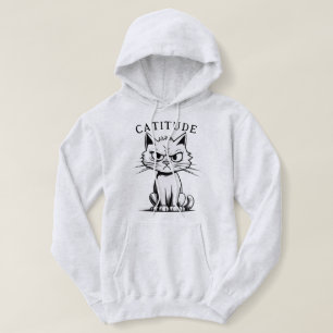 Sassy Sarcasm Catitude Cat Attitude Humor Graphic Hoodie