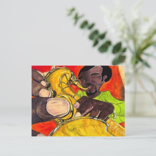 Sassy Sax Briefkaart (Staand voorkant)