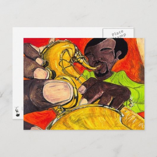 Sassy Sax Briefkaart (Voorkant / Achterkant)