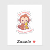 Sassy Schattige Monkey mensen zijn dom Sticker (Vel)