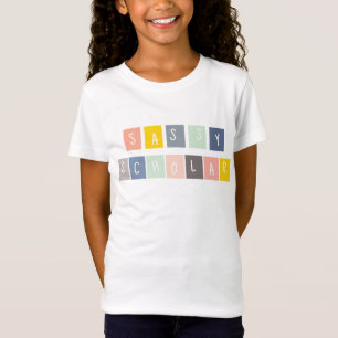 Sassy Scholar Schattigee Kinder Kleurrijke Grappig T-shirt