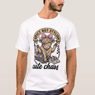 Sassy Schotse Hoogland Koe Spicy Maar Stijlvol Vin T-shirt