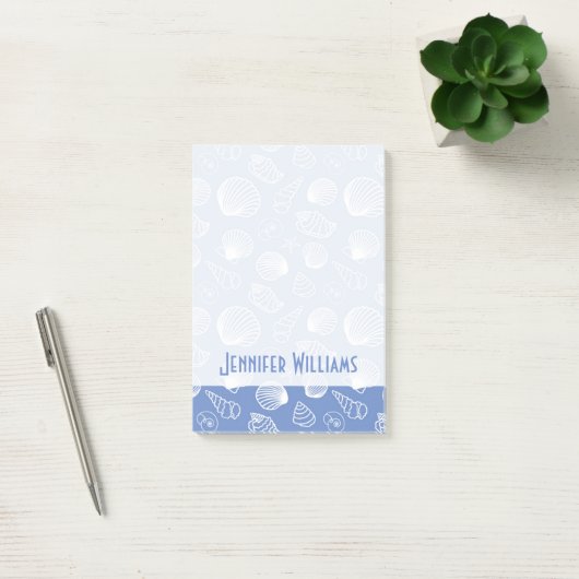 Sassy Seashell Pattern | Jouw namen toevoegen Post-it® Notes (Kantoor)