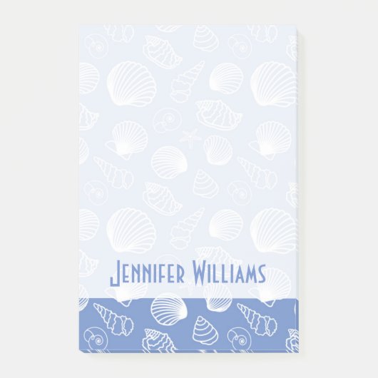 Sassy Seashell Pattern | Jouw namen toevoegen Post-it® Notes (Voorkant)