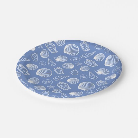 Sassy Seashell Pattern Papieren Bordje (Gekanteld)