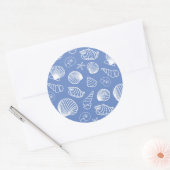 Sassy Seashell Pattern Ronde Sticker (Envelop)