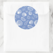 Sassy Seashell Pattern Ronde Sticker (Tas)