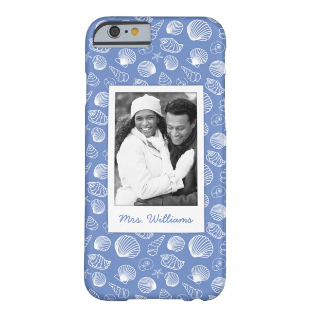 Sassy Seashell Pattern | Uw foto en naam Case-Mate iPhone Case (Achterkant)