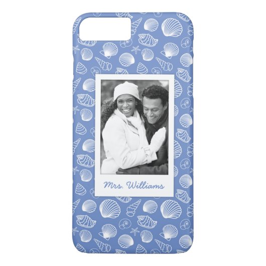 Sassy Seashell Pattern | Uw foto en naam Case-Mate iPhone Case (Achterkant)