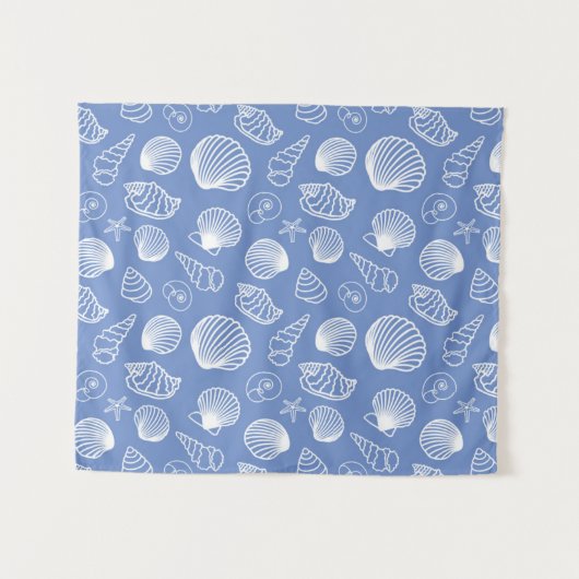 Sassy Seashell Pattern Wandkleed (Voorkant (horizontaal))