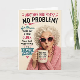Sassy Senior Verjaardag - Voeg naam toe Kaart