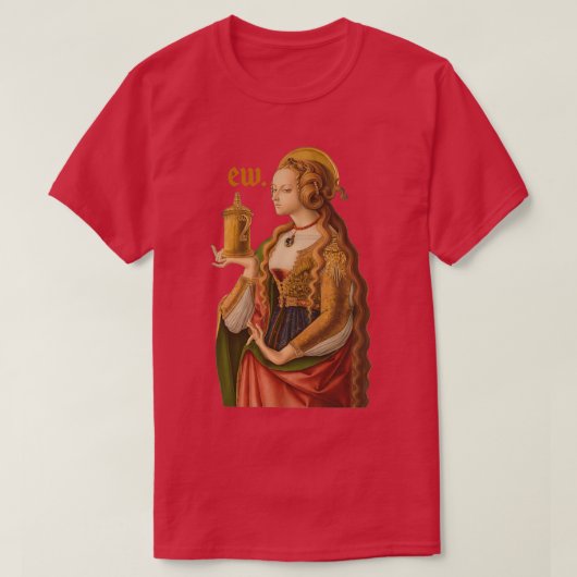 Sassy side eye medieval Mary Magdalene T-shirt (Design voorkant)