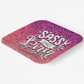 SASSY SINCE BIRTH CUSTOM GLITTER TYPOGRAPHY PAPIEREN BORDJE (Gebogen)