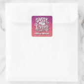 SASSY SINCE BIRTH CUSTOM GLITTER TYPOGRAPHY VIERKANTE STICKER (Tas)