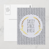 Sassy sinds geboorte briefkaart (Voorkant / Achterkant)