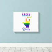 Sassy sinds geboorte canvas afdruk (Insitu (Houten vloer))