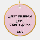 Sassy sinds geboorte, Humoureuze naam Keramisch Ornament (Achterkant)