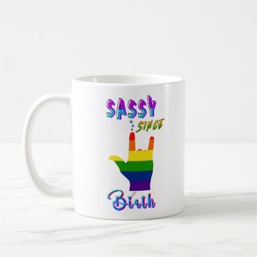 Sassy sinds geboorte koffiemok (Links)