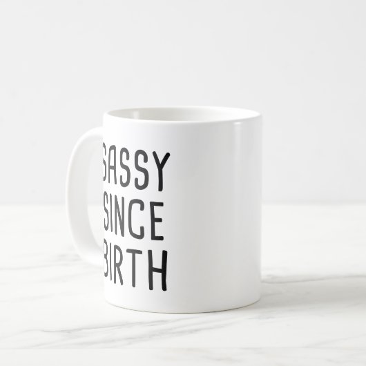 Sassy sinds geboorte koffiemok (Voorkant links)