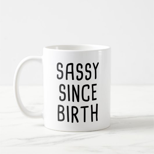 Sassy sinds geboorte koffiemok (Links)