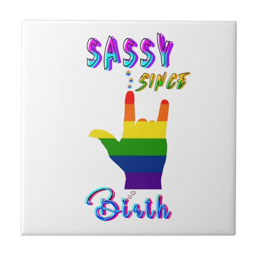 Sassy sinds geboorte tegeltje (Voorkant)
