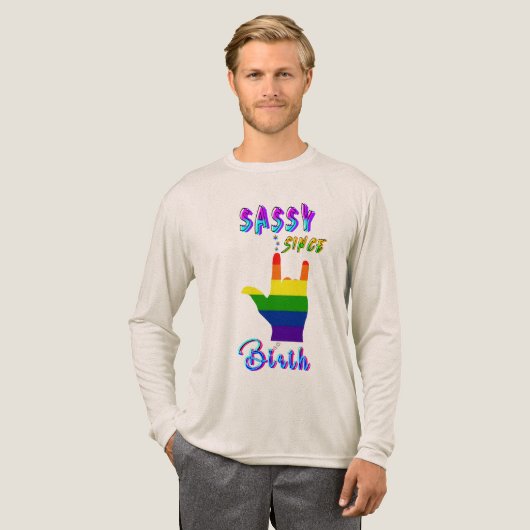 Sassy sinds geboorte Tri-Blend shirt (Voorkant)